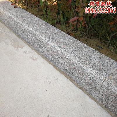 路沿石廠家 云磊石材 淺灰石頭路沿石 芝麻灰路側石每米