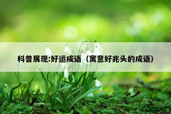 科普展现:好运成语（寓意好兆头的成语）
